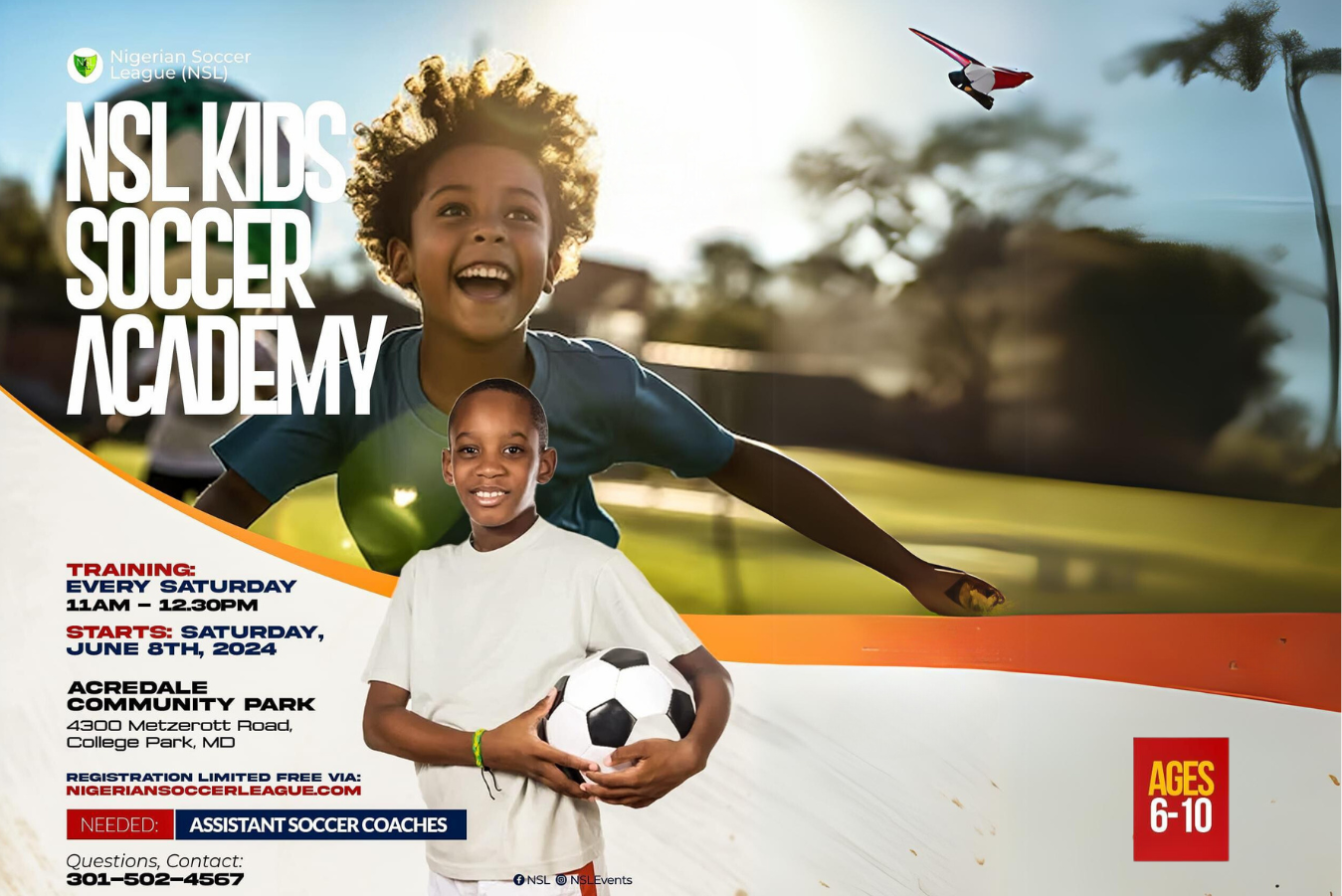 NSL Kids Soccer Academy artwork for young football players
